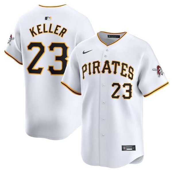 Mens Pittsburgh Pirates #23 Mitch Keller White Home Limited Baseball Stitched Jersey Dzhi